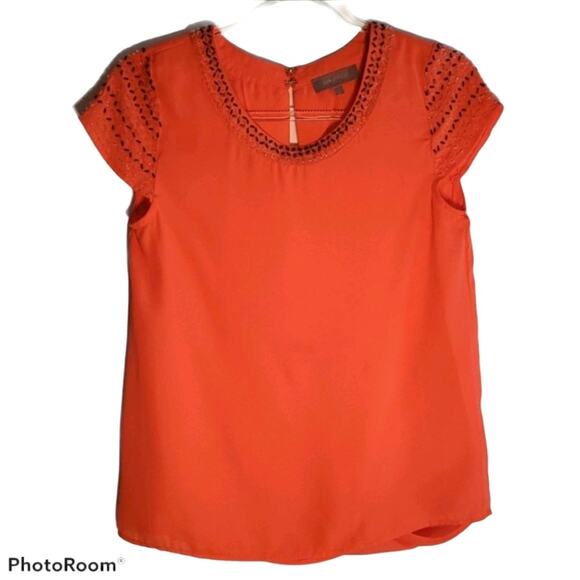 HARPER BRIGHT ORANGE TOP W/ BEADING SZ S - Picture 1 of 7